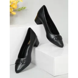 Flat N Heels Women's Black Casual Pumps-picture-13