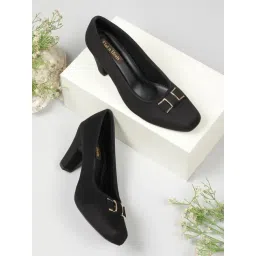 Flat N Heels Women's Black Casual Pumps-picture-22