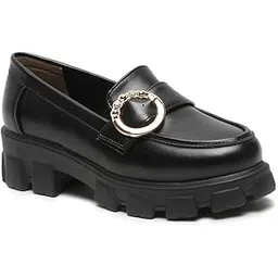 flat n heels Womens Black Loafer FnH GS-203-BK-picture-13
