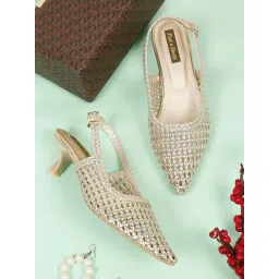 Flat n Heels Women's Gold Back Strap Sandals-picture-27