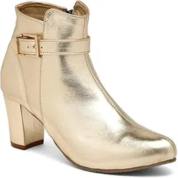 flat n heels Womens Gold Boots FnH B296-GD-picture-17