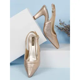 Flat N Heels Women's Gold Sling Back Sandals-picture-26