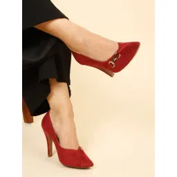 Flat n Heels Women's Maroon Stiletto Pump Shoes-picture-36