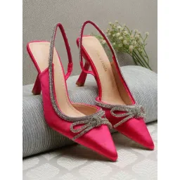 Flat N Heels Women's Pink Sling Back Stilettos-picture-38