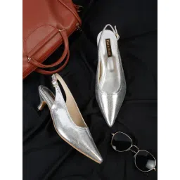 Flat N Heels Women's Silver Back Strap Sandals-picture-17