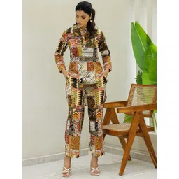 FLAVIA CREATION Printed Pure Cotton Top & Trouser Co-Ords-image-14