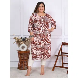 FLAVIA CREATION Women Plus Size PrintedPure Cotton Kurta-image-44