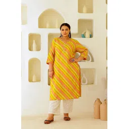 Women Printed Pure Cotton Straight Kurta-image-3