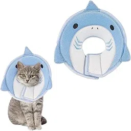 Flavizo Adjustable Cat Collar Cone for Recovery, Soft E Collars for Small Catsand Dogs, Comfortable Kitten Neck, Pet Cone Anti Licking Protective Shark Design (S, 13-22cm)-picture-27