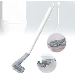 Flexible Silicone Toilet Brush with Long Handle | L-Shape Golf Head Toilet Cleaner for Deep Cleaning Corners, Wash Basin & Bathroom | Quick & Hygienic Toilet Cleaning Brush [Pack of 1]-picture-23