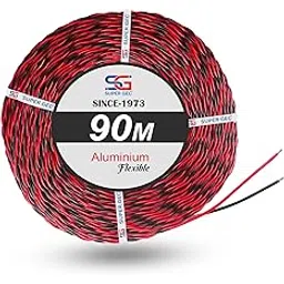 Flexible Twisted Aluminum Wire Double Core 90 Meter (23/76, Red&Black)-picture-21