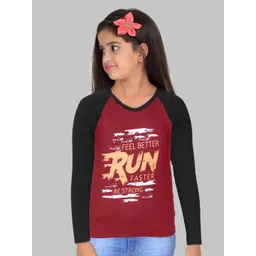 Fleximaa Kids Multicoloured Printed V-Neck Applique Running T-shirt-picture-26