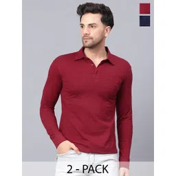 Fleximaa Men 2 Polo Collar Pure Cotton Pockets T-shirt-picture-20