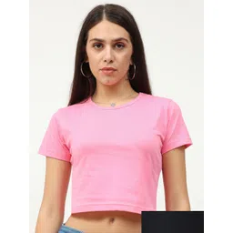 Fleximaa Woman Pack of 2 Pink & Black Crop Top-picture-25