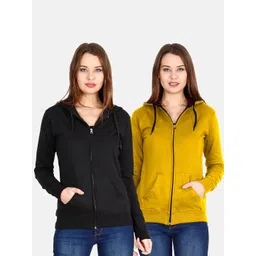Fleximaa Women Multicoloured Hooded Sweatshirt-picture-21