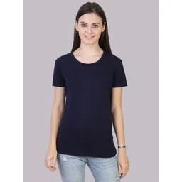 Fleximaa Women Pack of 3 Black & Red Solid Cotton T-shirt image 4