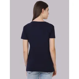 Fleximaa Women Pack of 3 Black & Red Solid Cotton T-shirt image 3