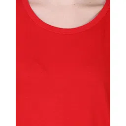 Fleximaa Women Pack of 3 Black & Red Solid Cotton T-shirt image 2