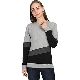 FLEXIMAA Women's Cotton Round Neck Color Block Full Sleeve Sweatshirt-picture-13