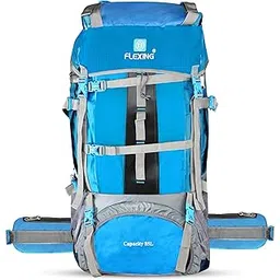 flexing 85L Light Blue RackSack Trekking Backpack Large Capacity, Water-Resistant, Lightweight Adjustable Shoulder and Waist Support-picture-42