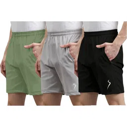 flicfol Solid Men Multicolor Sports Shorts-picture-17