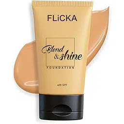 FLiCKA Blend and Shine Liquid Foundation for Face Makeup 30ml | Medium to High Coverage | Vitamin E, Avocado Oil & SPF | Moisturizing, Lightweight, Waterproof | All Skin Types | 02.1 Natural-picture-11