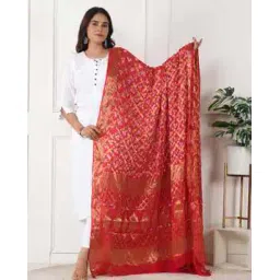 flingo Women Bandhani Print Dupatta with Tassels-picture-38