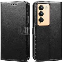 Flip Case for vivo Y200e 5G | Card Slots, Magnetic Closure, Black-picture-20