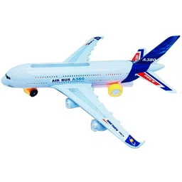 flipboat Airplane Toys Airbus A380 Jet Plane - Realistic LED Lights & Engine Sounds,Bump and Go Action Electric Light Up Toys for Boys Girls Toddlers Kids Age 2 and Up-picture-17