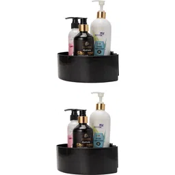 flipco Plastic Multipurpose Wall Holder Storage Rack Corner Shelf for Kitchen Bathroom Plastic Wall Shelf-picture-15