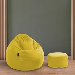 flipkart perfect homes studio 4XL Filled Bean Bag with Cushion and Footrest - Scratch Resistant Premium Leatherite Bean Bag Chair With Bean Filling-picture-20