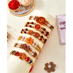flipkart smartbuy Designer Rakhi Combo of 6 Dora Rakhi Set for Brother Bhai Bhabhi Kids with Roli Chawal and Best Wishes Greeting Card, rakhi set of 6 Mauli Thread Rakhi, Chawal Roli Pack, Greeting Card Set-picture-15