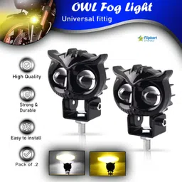 flipkart smartbuy Fog LED Spot Light White Yellow Driving Lamp Dual Color Owl Fog Light 25W+25W Fog Lamp Motorbike LED (12 V, 50 W)-picture-14