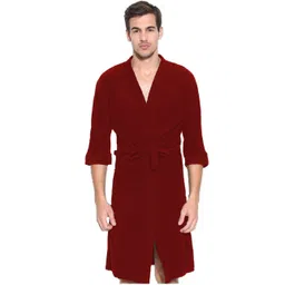 flipkart smartbuy Maroon 1 Free Size Bath Robe-picture-12