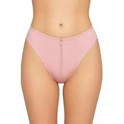 flirty touch Women’s High Waist Bikini Panty with Front Zip Design | Soft Stretchable Nylon Blend Briefs-picture-41