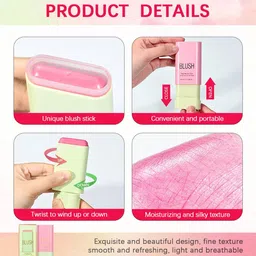 fllek Pack Of 2 Blush Stick for Women and Girls, Blendable tint blush for Face Makeup image 2