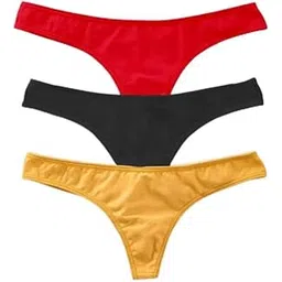 Florafit Women's Viscose Cotton Lycra G-Staring Thong Panties Combo Pack of 3 | Thong Panty for Women Sexy | Panty Set for Women-picture-35