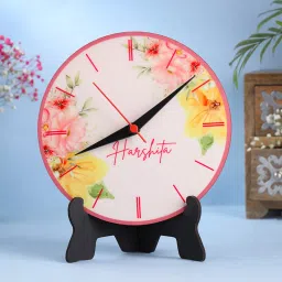 Floral Print Personalised Table Clock-picture-34