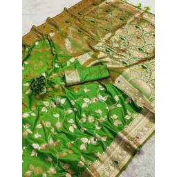 Florence Floral Woven Design Zari Pure Silk Kanjeevaram Saree-picture-23