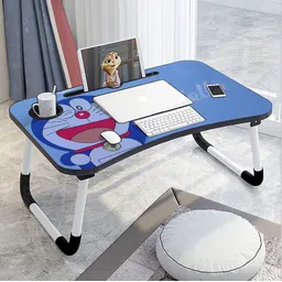 floresta wud HELLO DORAEMON Design Folding Multi Use Table With Tablet & Cup Holder || Wood Portable Laptop Table-picture-11