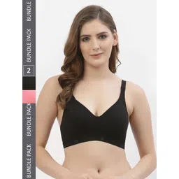 Floret Black & Pink Solid Non-Wired Non Padded T-shirt Bra T3050-picture-40