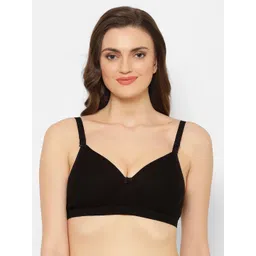 Floret Black Solid Non-Wired Lightly Padded T-shirt Bra T3055-picture-19