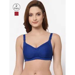 Floret Blue & Maroon Pack of 2 Super Support Bra-picture-29
