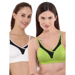 Floret Multicolor Non Wired Non Padded Sports Bra (Pack Of 2)-picture-14