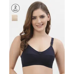 Floret Navy Blue & Beige Pack Of 2 Bra-picture-36