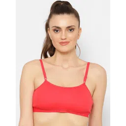 Floret Navy Blue & Coral Solid Set of 3 Workout Bra 1492_N.Blue-Tomato-Magenta image 3