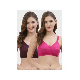 Floret Non Padded Full Coverage Cotton Bra (Pack of 2)-picture-11