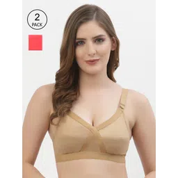 Floret Nude-Coloured & Red Pack Of 2 Cross Fit Bra-picture-17