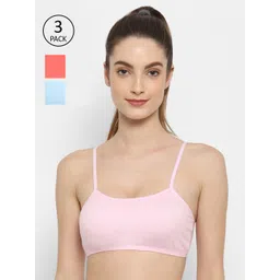 Floret Pack-3 Pink & Red Bralette Bra-picture-11