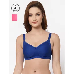 Floret Pack Of 2 Blue & Pink Minimizer Bra-picture-22